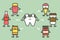 Set of tooth and bad thing, bad hygiene for unhealthy teeth concept