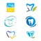 Set of Tooth Icons and Elements for Logo Design