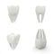 Set of tooth patterns on white isolated background