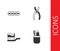 Set Toothbrush and toothpaste, Teeth with braces, and Dental pliers icon. Vector