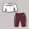 A set of top and leggings for sports. Sportswear, aerobics, fitness. Basic wardrobe. Isolated vector