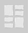 Set of torn white note. Scraps of torn paper of various shapes isolated on gray background. Vector illustration