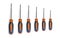 Set torx screwdrivers isolated on white background. Chrome objects top view. Vector illustration