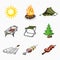 Set of tourism and camping icons