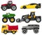 Set of toy automobiles