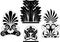 Set of traditional architectural elements stencil