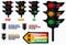 Set of traffic light rules sign. easy to modify