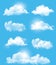 Set of transparent different clouds.