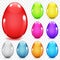 Set of transparent glass Easter eggs