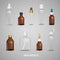 Set Of Transparent Realistic Bottles