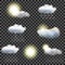 Set of transparent weather icons