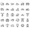 Set of Transport Related Vector Lines Icons.