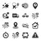 Set of Transportation icons, such as Free delivery, Location, Parking symbols. Vector