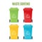 Set of trash cans for separate garbage icons
