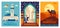 Set of travel morocco guide posters