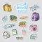 Set travel sticker. Traveling icons