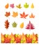 Set of Tree Leaf Icons. Autumn Leaves Isolated