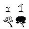 set of tree silhouettes. Vector illustration decorative design