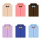 Set of trendy colorful men\'s shirts with bow ties