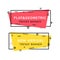 Set of trendy flat geometric vector banners. Flat linear promotion ribbon banner, scroll, price tag, sticker, badge, poster.