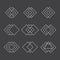 Set of trendy geometric shapes. Ethnic tattoo. Hipster logotypes