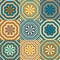 Set of trendy groovy flower power tiles backgrounds. Retro aesthetic hippie style floral objects.