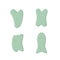 A set of trendy gua sha scrapers made of natural stone, massager for facial care. Vector illustration skin care concept