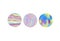 Set of trendy holographic color round stickers, vector illustration