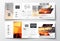 Set of tri-fold brochures, square design templates