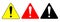 Set of triangle caution icons. Caution sign.