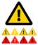 Set of triangle caution icons. Caution sign. Stock vector illustration