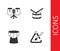 Set Triangle musical instrument, Conga drums, African darbuka and Drum with sticks icon. Vector