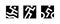 Set of triathlon black symbol. Swimming, running and cycling symbols. Simple sport signs.