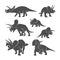 Set of Triceratops dinosaurs logo design vector. Icon Symbol. Template Illustration
