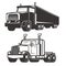 Set of truck illustrations isolated on white background. Design