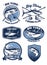 Set of tuna fishing badge design