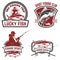 Set of tuna fishing labels. Design elements for logo,emblem, design. Vector illustration.