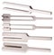 Set of Tuning Forks for hearing tests isolated. Medical equipment of otolaryngologist ENT.