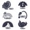 Set of turkey stylized graphic logo templates