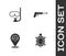 Set Turtle, Diving mask and snorkel, Scallop sea shell and Fishing harpoon icon. Vector