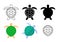 Set of turtle icons and sign in vector art