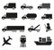 Set of twelve cargo transportation icons