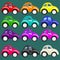 Set of twelve multi-colored cars