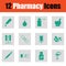 Set of twelve pharmacy icons