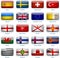 Set of twenty flags in button style. Europe three of three