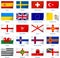 Set of twenty flags in sticker style. Europe three of three.