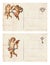 Set of two Antique style valentine`s postcard featuring cupid and heart