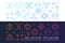 Set of two Block Chain colorful vector banners in outline style