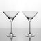 Set of two empty glasses martini