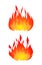 Set of two fires vector isolated on white background.